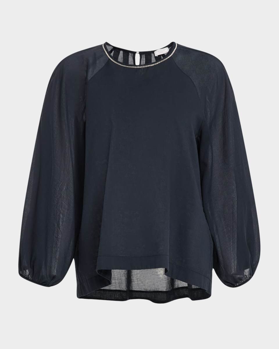 Raglan-Sleeve Cotton Shirt